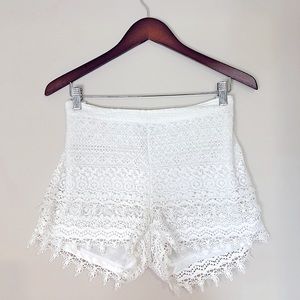 White crochet shorts